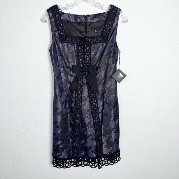 Anna Sui x Target Dress Women's 4 (5) Goth Lace Bow Blue Black Mini B22 - Picture 1 of 9
